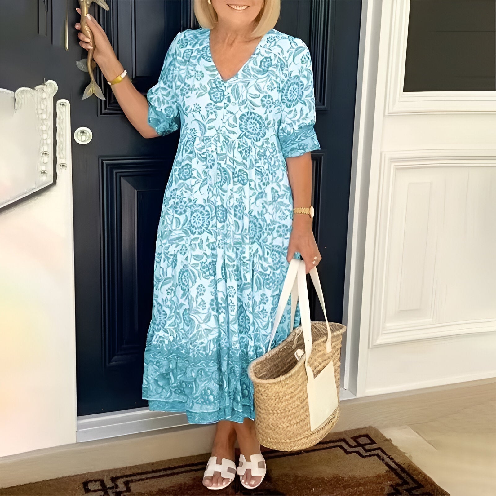 Lucinda | Elegantne maxi kleit lillemustriga