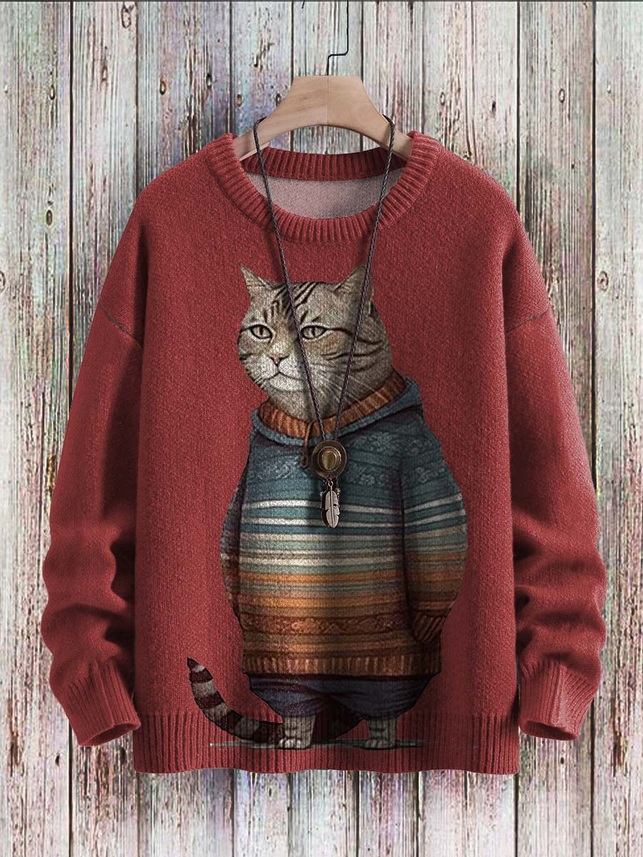CozyCat™ - Уютен пуловер с печат на сладко коте