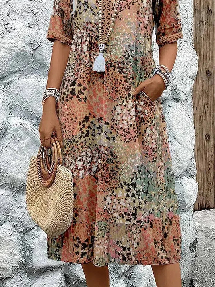 Helen | Elegantne maxi kleit mängulise lillemustriga