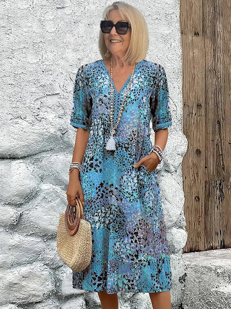 Helen | Elegantne maxi kleit mängulise lillemustriga