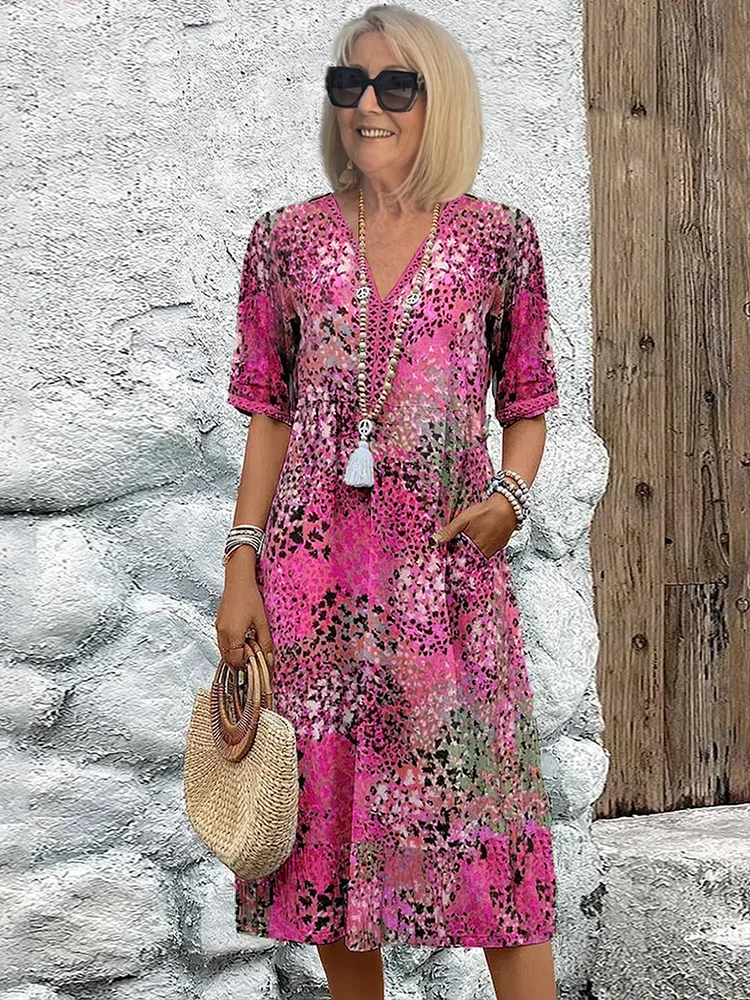 Helen | Elegantne maxi kleit mängulise lillemustriga