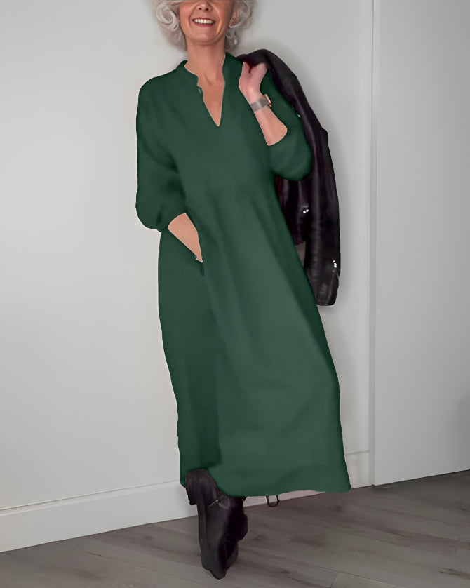 Alena | Elegantne maxi kleit V-dekoltee'ga
