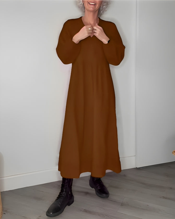 Alena | Elegantne maxi kleit V-dekoltee'ga