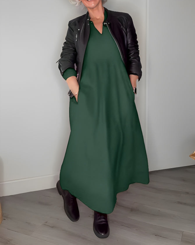 Alena | Elegantne maxi kleit V-dekoltee'ga