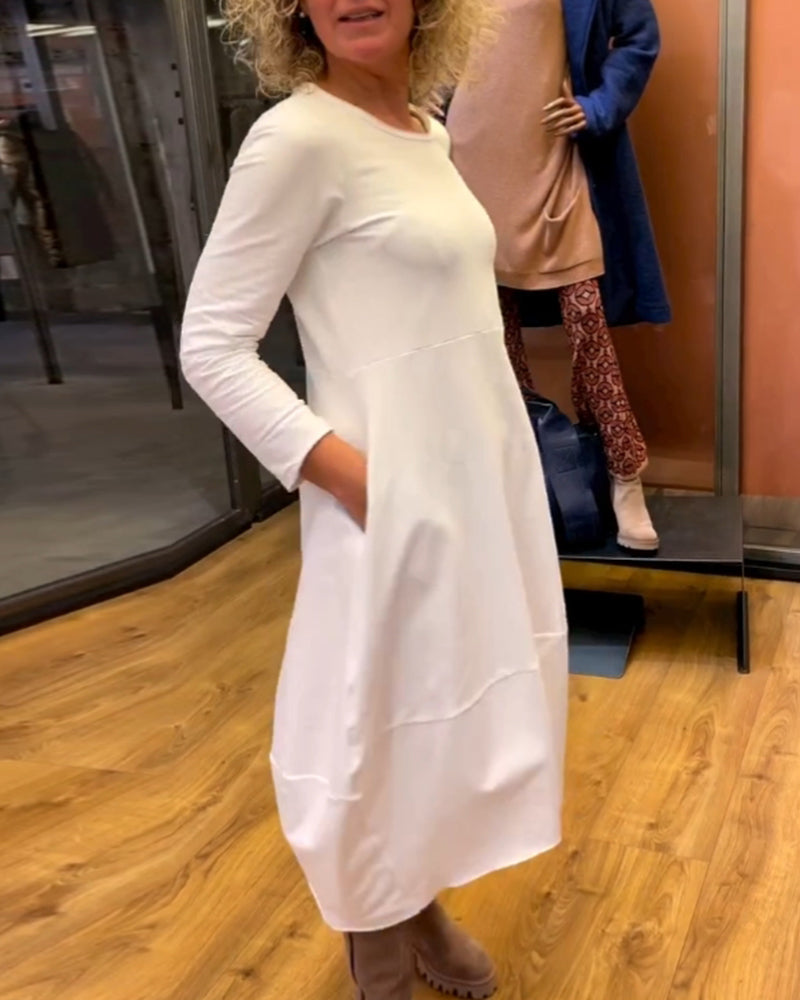Clara | Sügisene midi kleit taskutega