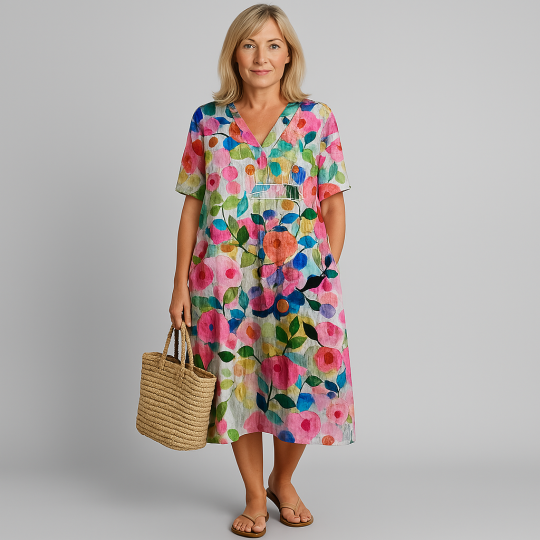 Melissa | Elegantsed lillemustriga kleit