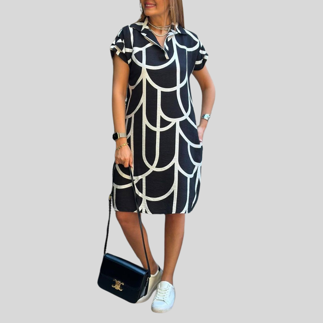 Kamila | Elegantne midi kleit lühikeste varrukatega