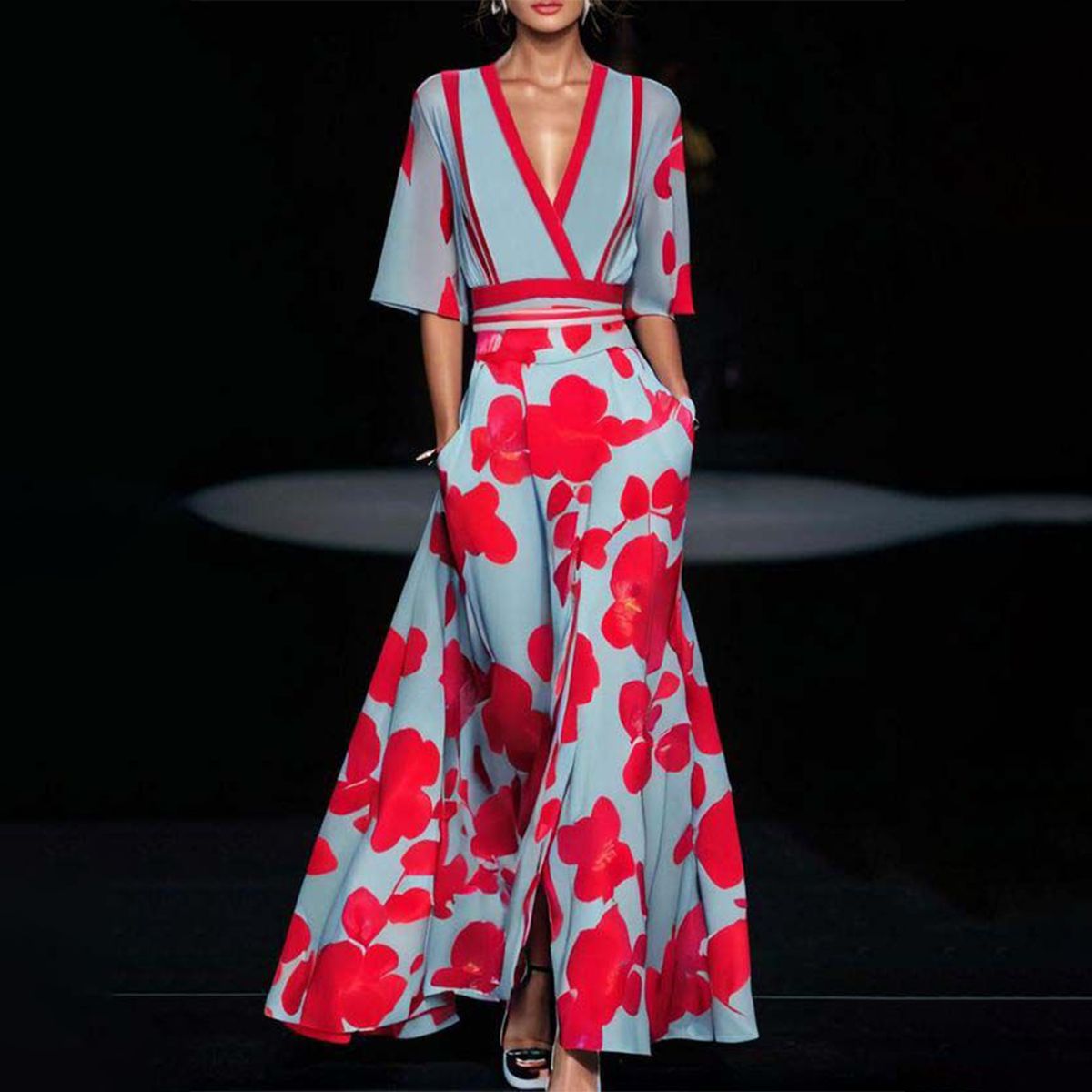 Celine | Elegantne lillemustriga kleit