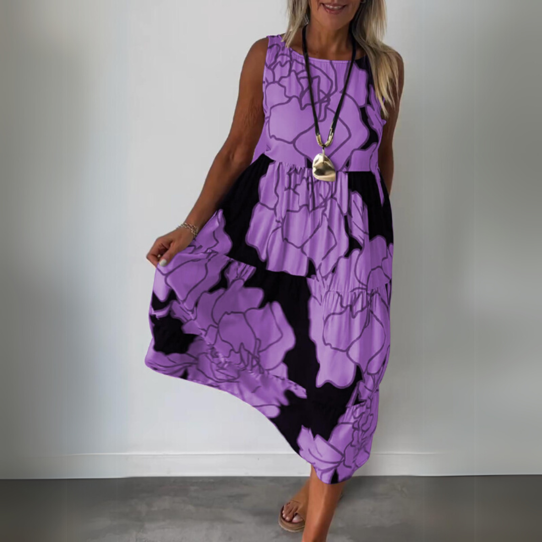 Natalie | Elegantne lilleline kleit mugava siluetiga