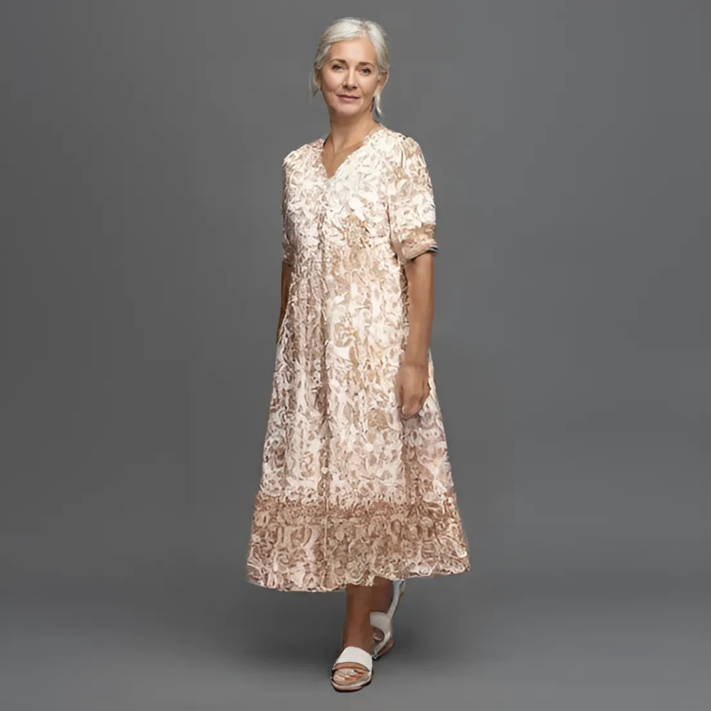 Lucinda | Elegantne maxi kleit lillemustriga