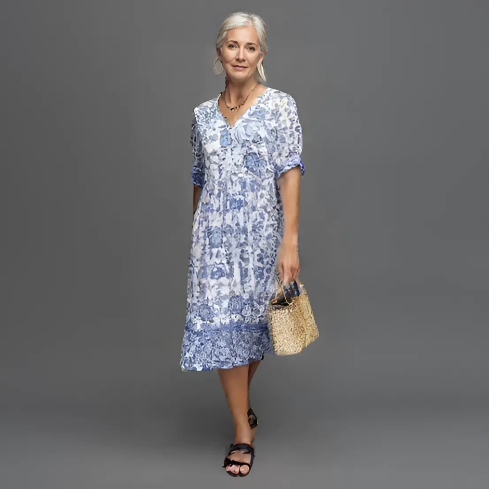 Lucinda | Elegantne maxi kleit lillemustriga
