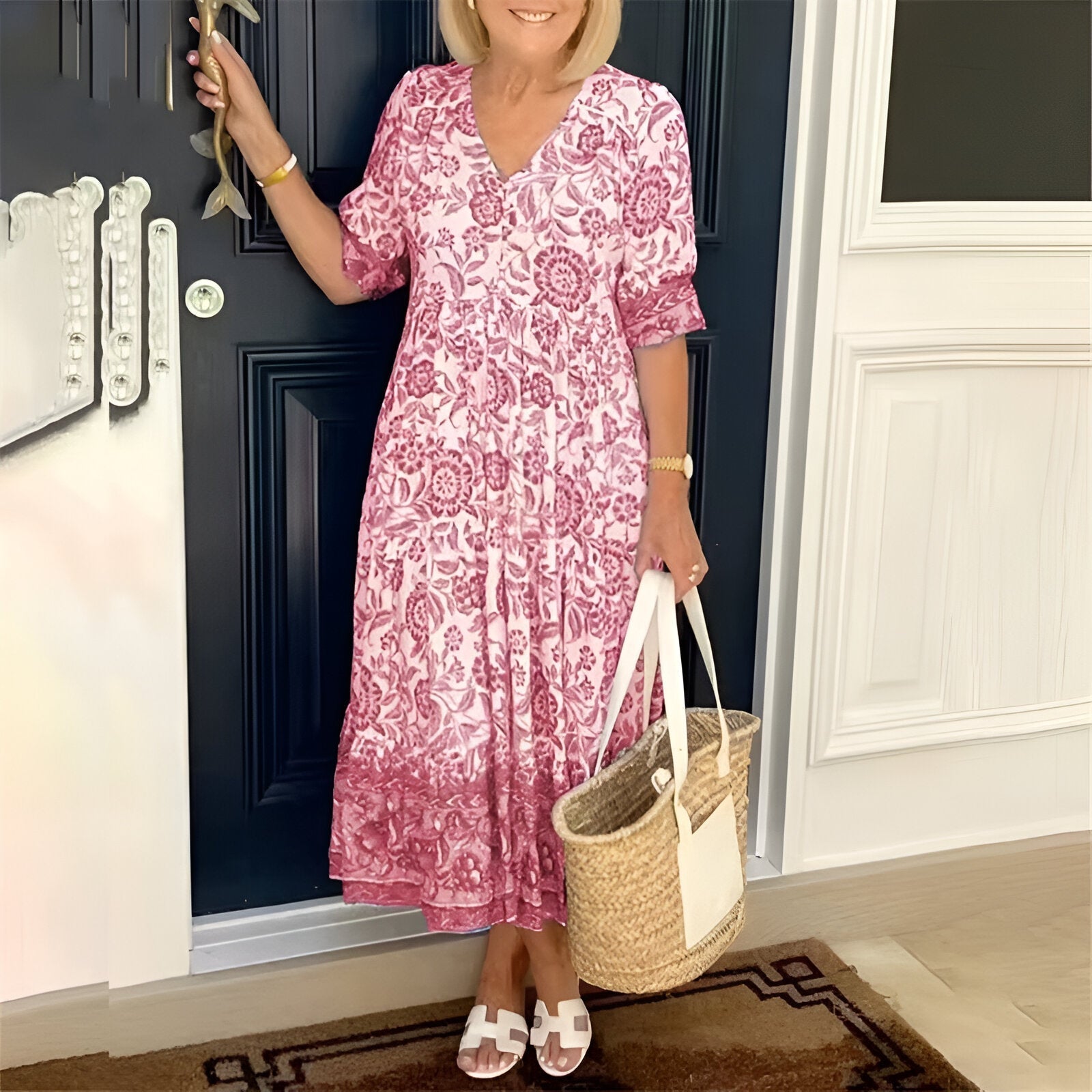 Lucinda | Elegantne maxi kleit lillemustriga