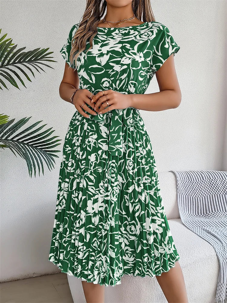 Amal | Moodne kleit lillemustriga
