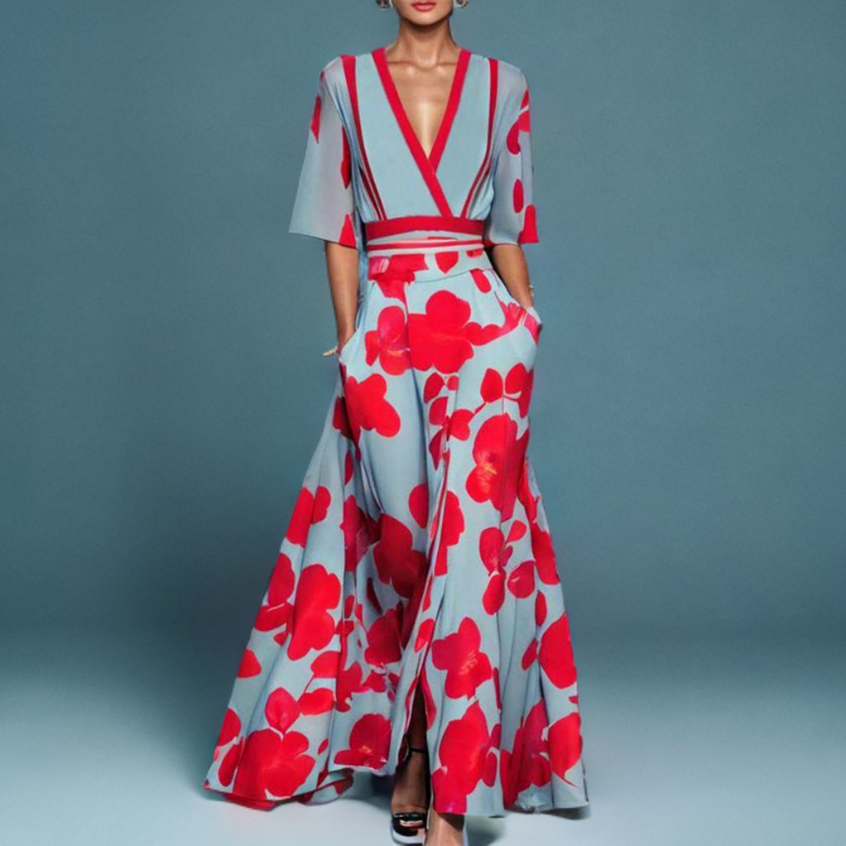 Celine | Elegantne lillemustriga kleit