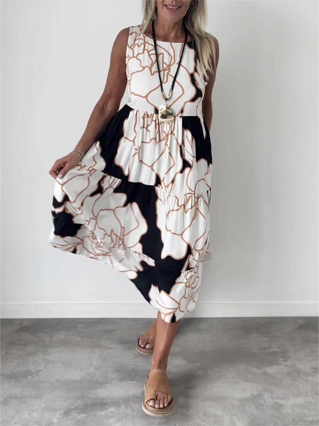 Gwendolyn | Elegantsed ilma varrukateta maxi kleit