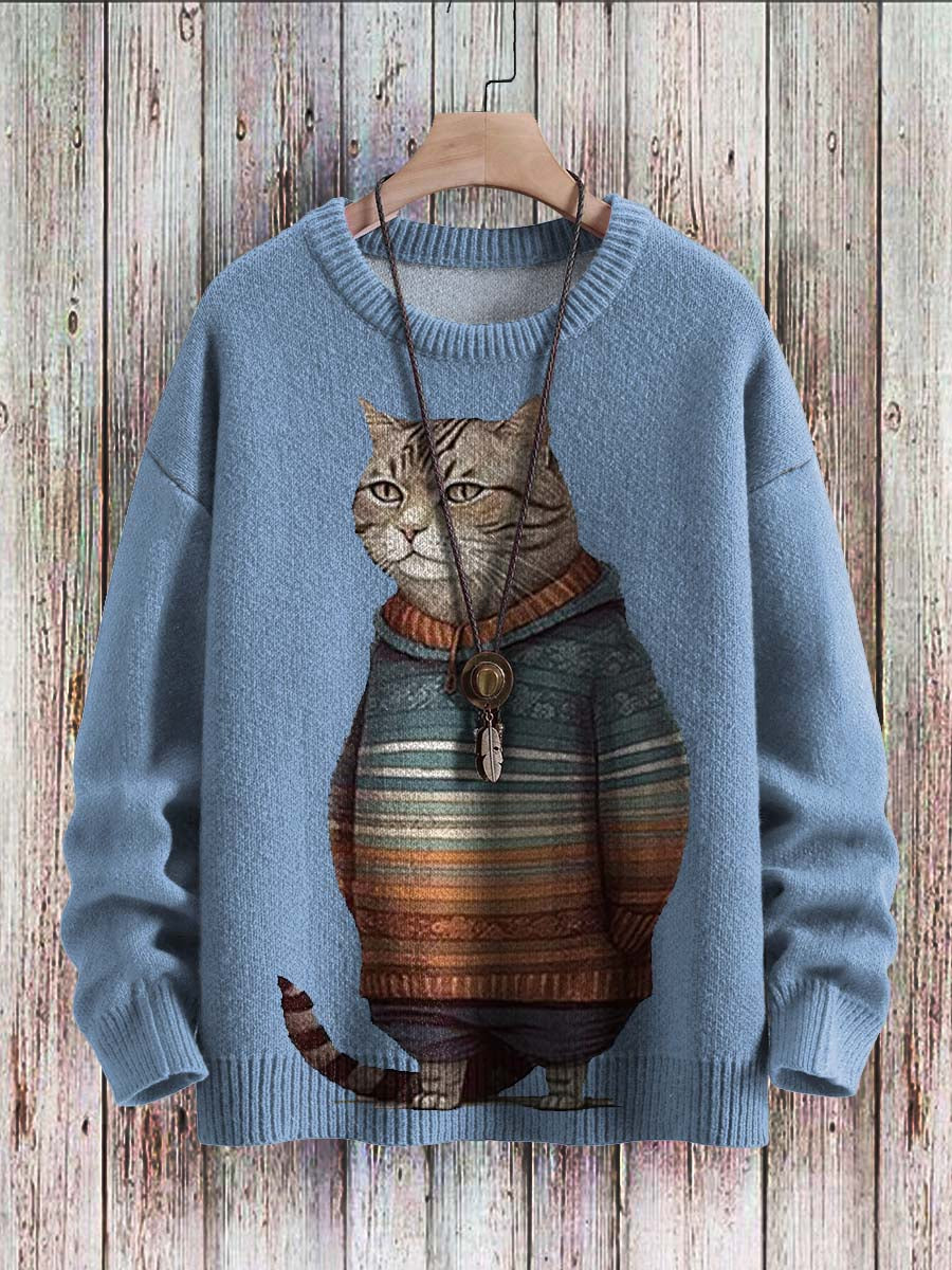 CozyCat™ - Уютен пуловер с печат на сладко коте