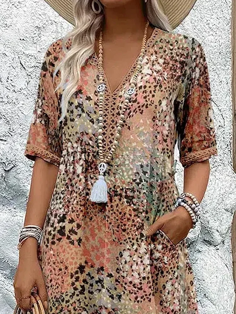Helen | Elegantne maxi kleit mängulise lillemustriga