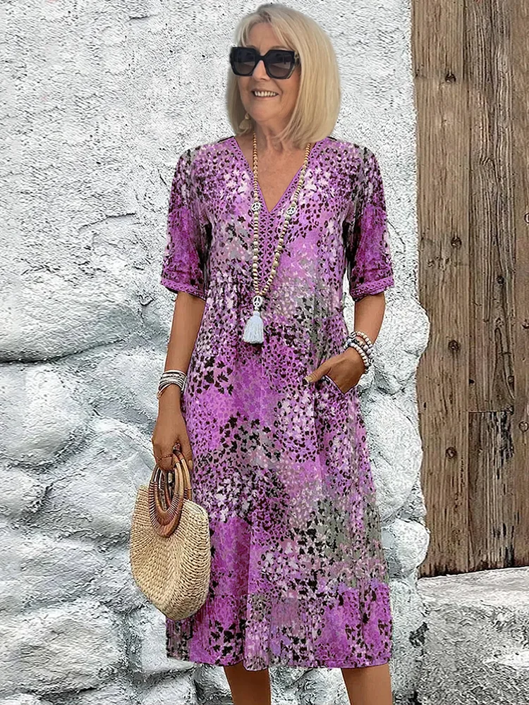 Helen | Elegantne maxi kleit mängulise lillemustriga