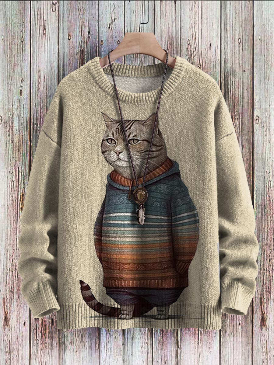 CozyCat™ - Уютен пуловер с печат на сладко коте