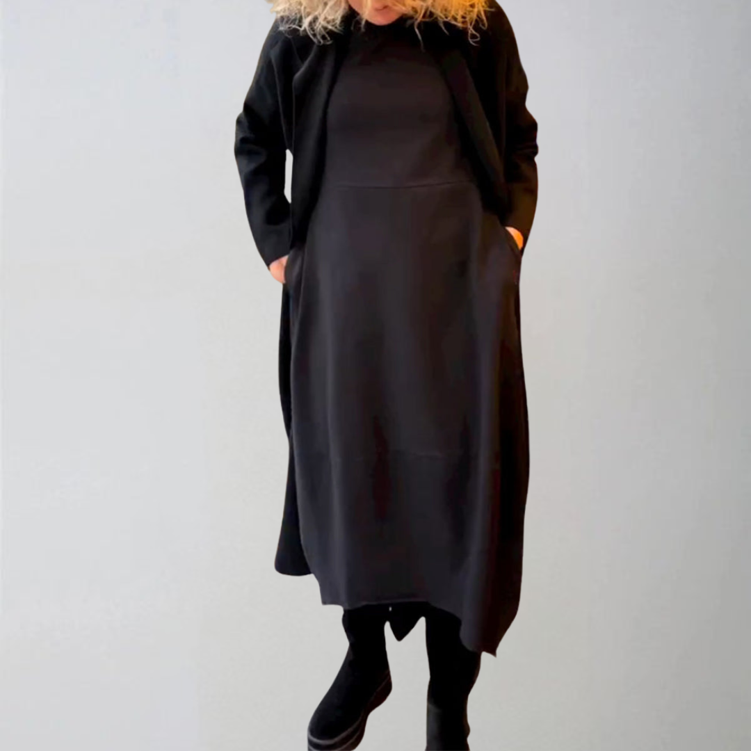 Clara | Sügisene midi kleit taskutega