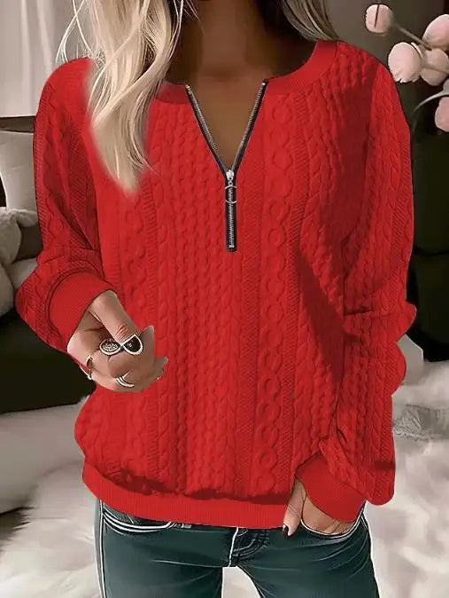 Melanie | Moodne kampsun kabeli mustriga